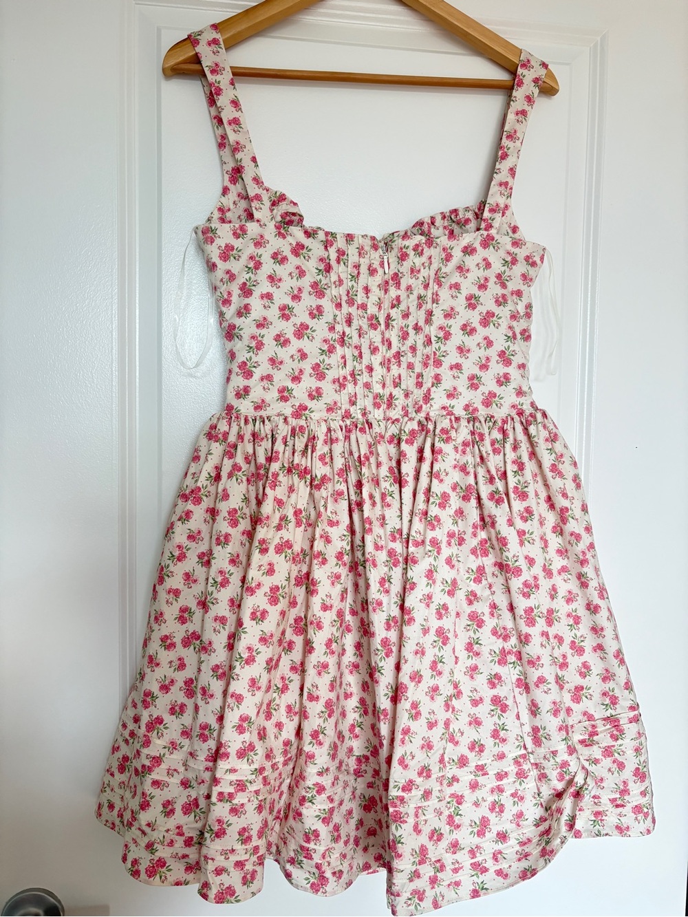 House of CB sz L-Tall Natassia Floral Cottagecore Rosebud Cotton MiniDress - Picture 4 of 15